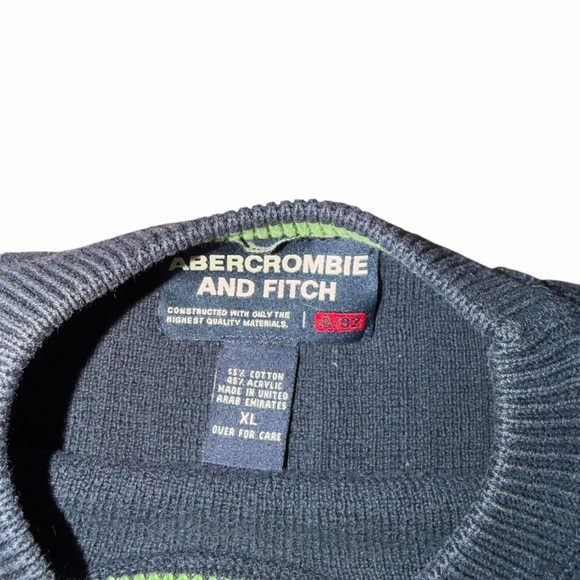 Abercrombie & Fitch Men’s Ribbed Knit Sweater XL Y2K Blue - Picture 3 of 5